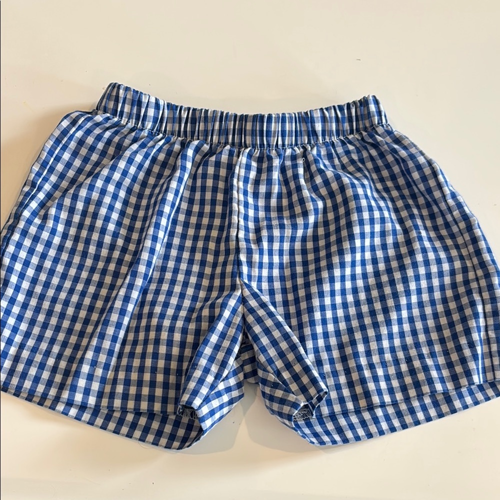 Little English Blue and White Gingham Shorts
